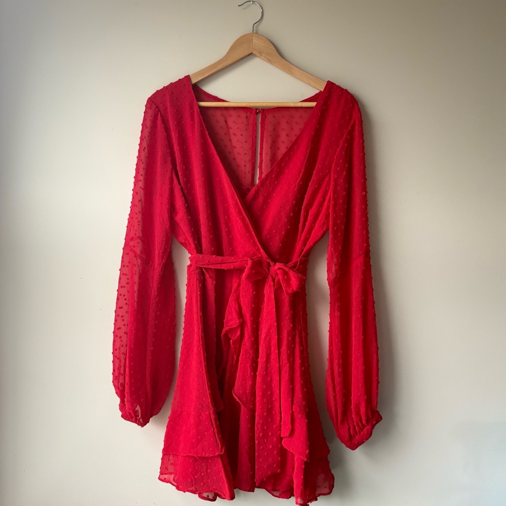 B. Smart juniors red ballon sleeve dress